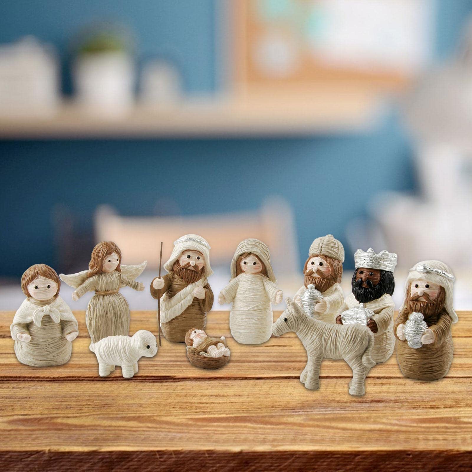 Amazon.co.jp: 10個のクリスマスクリブイエスフィギュア、クリスマス